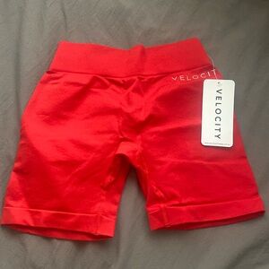 Red Velocity Scrunch Shorts